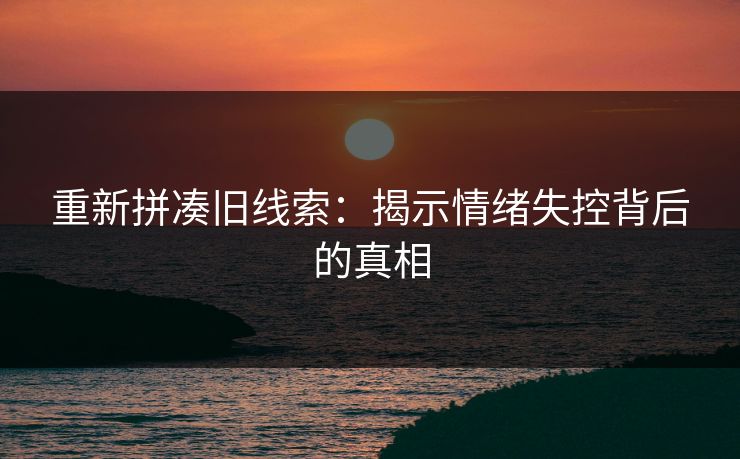 重新拼凑旧线索:揭示情绪失控背后的真相 重新拼凑旧线索:揭示情绪失控背后的真相
